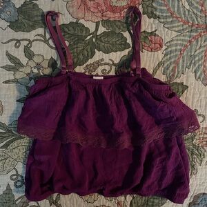 Fuchsia Ruffle Crop Top